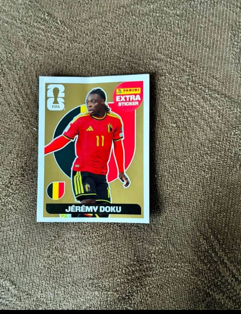 Jeremy Doku Ouro Figurinha Extra Sticker Copa