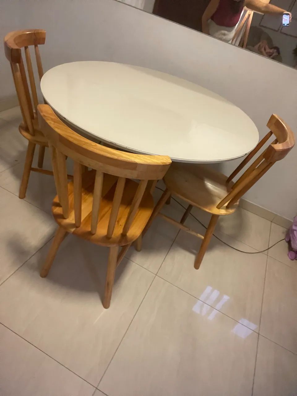 Mesa de jantar 3 cadeiras - Foto 4