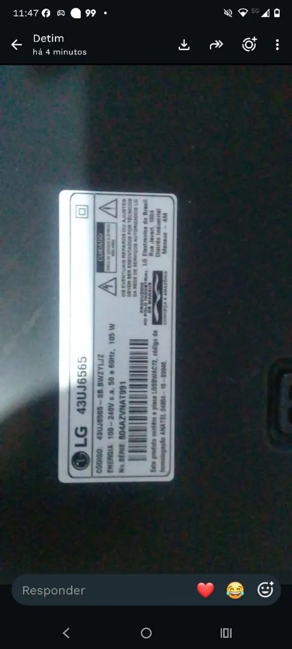 Tv LG 43 polegadas  - Foto 3