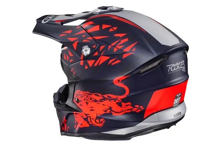 NOVO - Capacete HJC Off I50 Red Bull Preto/Vermelho Motocroos Trilha - Foto 4