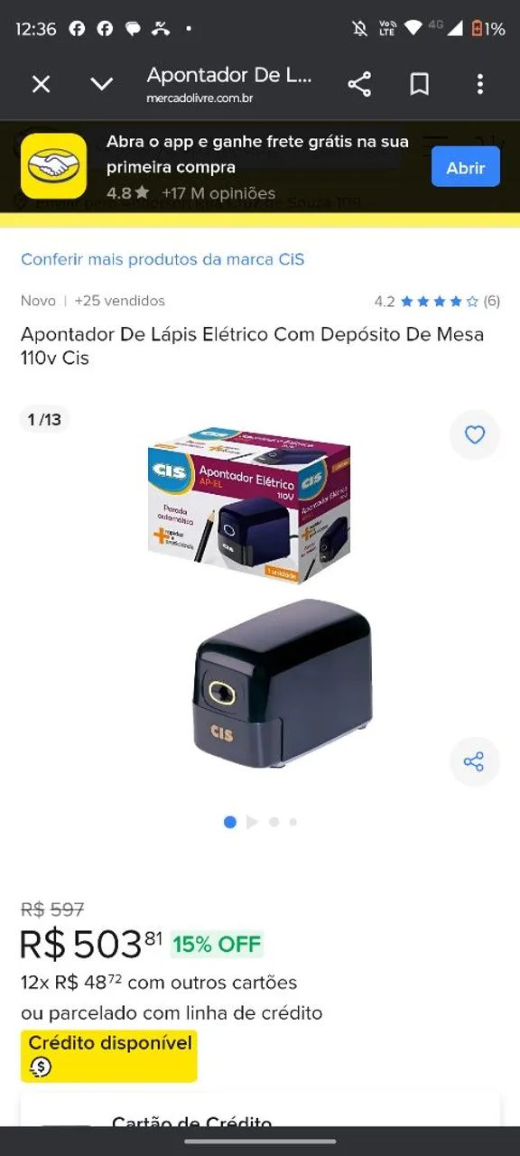 Apontador Elétrico CIS - Foto 2