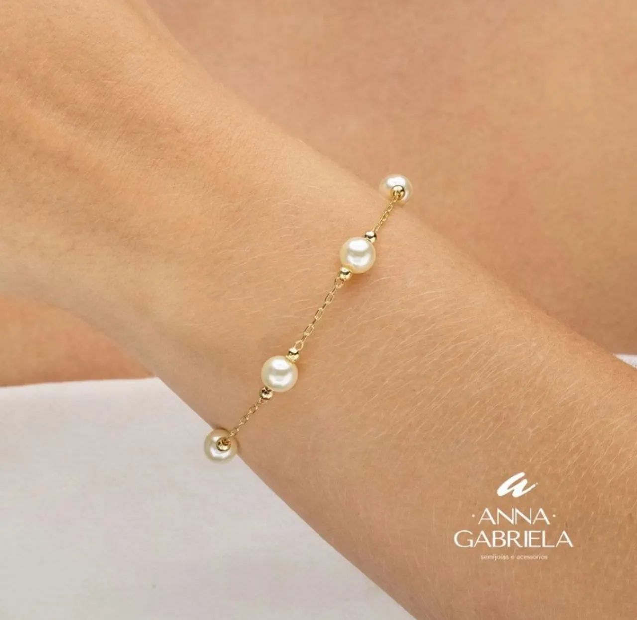 Pulseira Feminina Pérolas Banhada a Ouro 18k - Semijoia Nova  - Foto 2