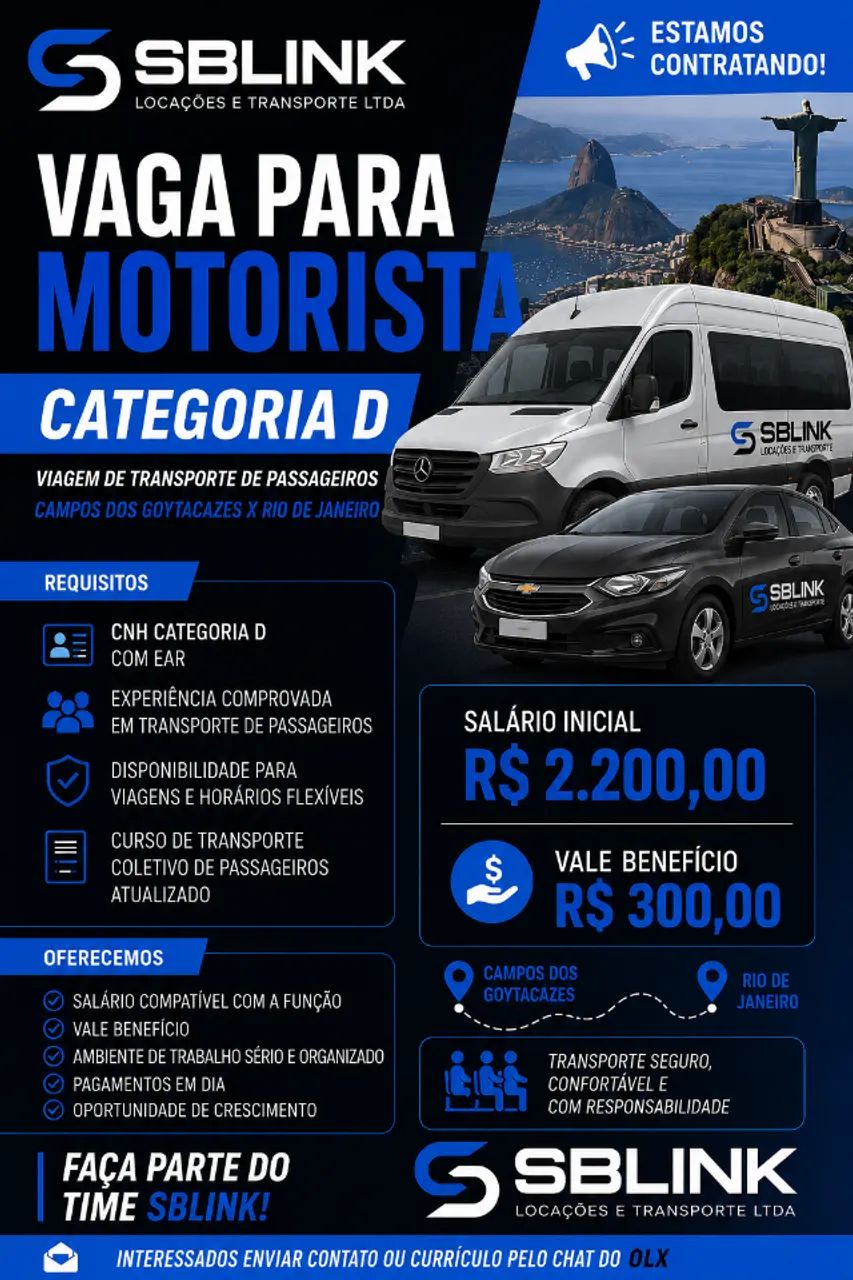 Contrato motorista cat D 