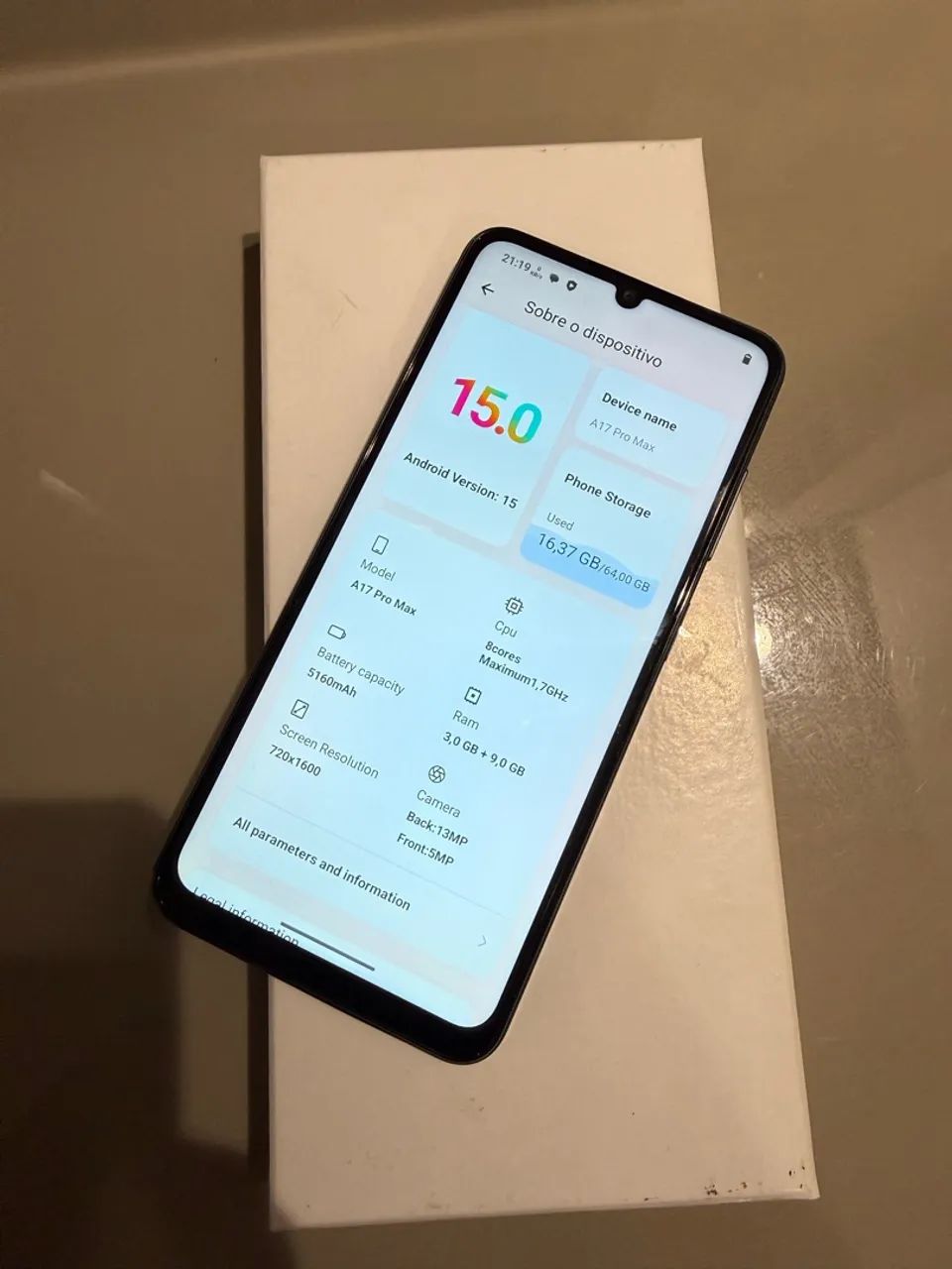 Celular Hotwav A17 ProMax 64Gb  + SD de 512Gb  - Foto 2
