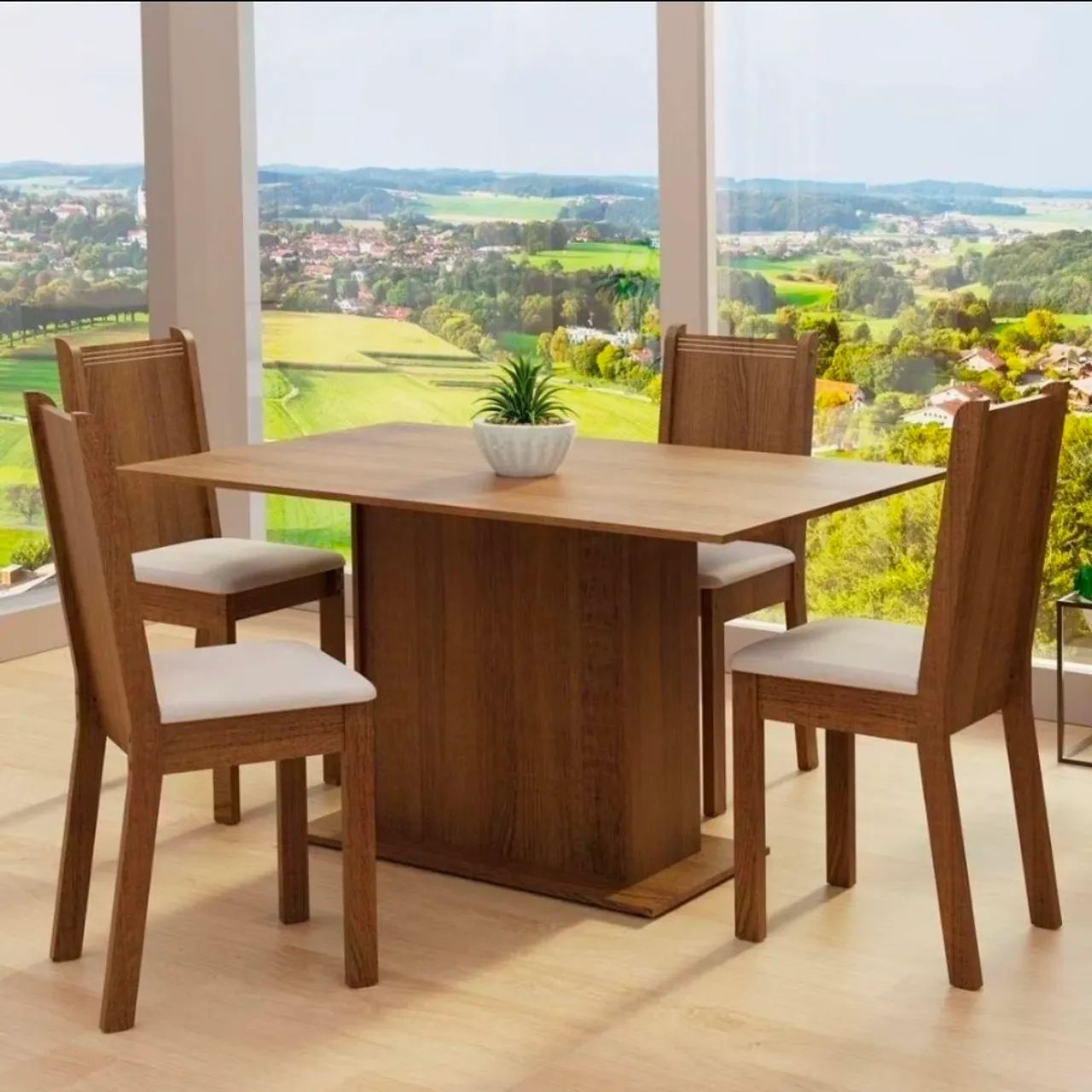 MESA COM 4 CADEIRAS, AINDA CAIXA!