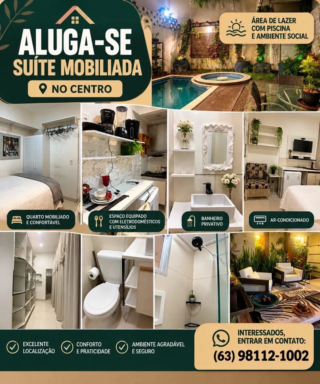 Alugo quarto suite mobiliado no centro  - Foto 5