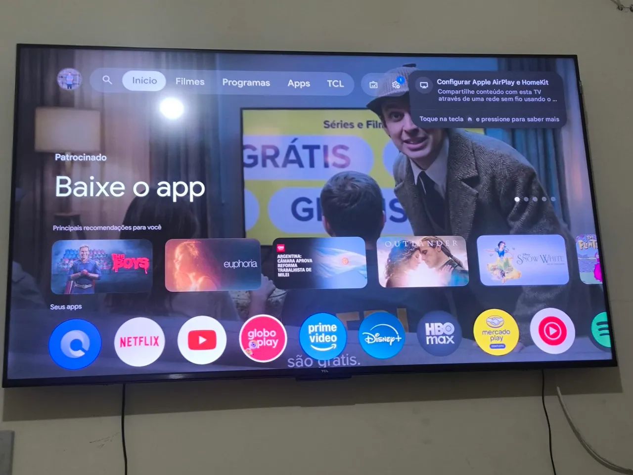 SMART TV 4K 55° QLED POLEGADAS TCL NOVA