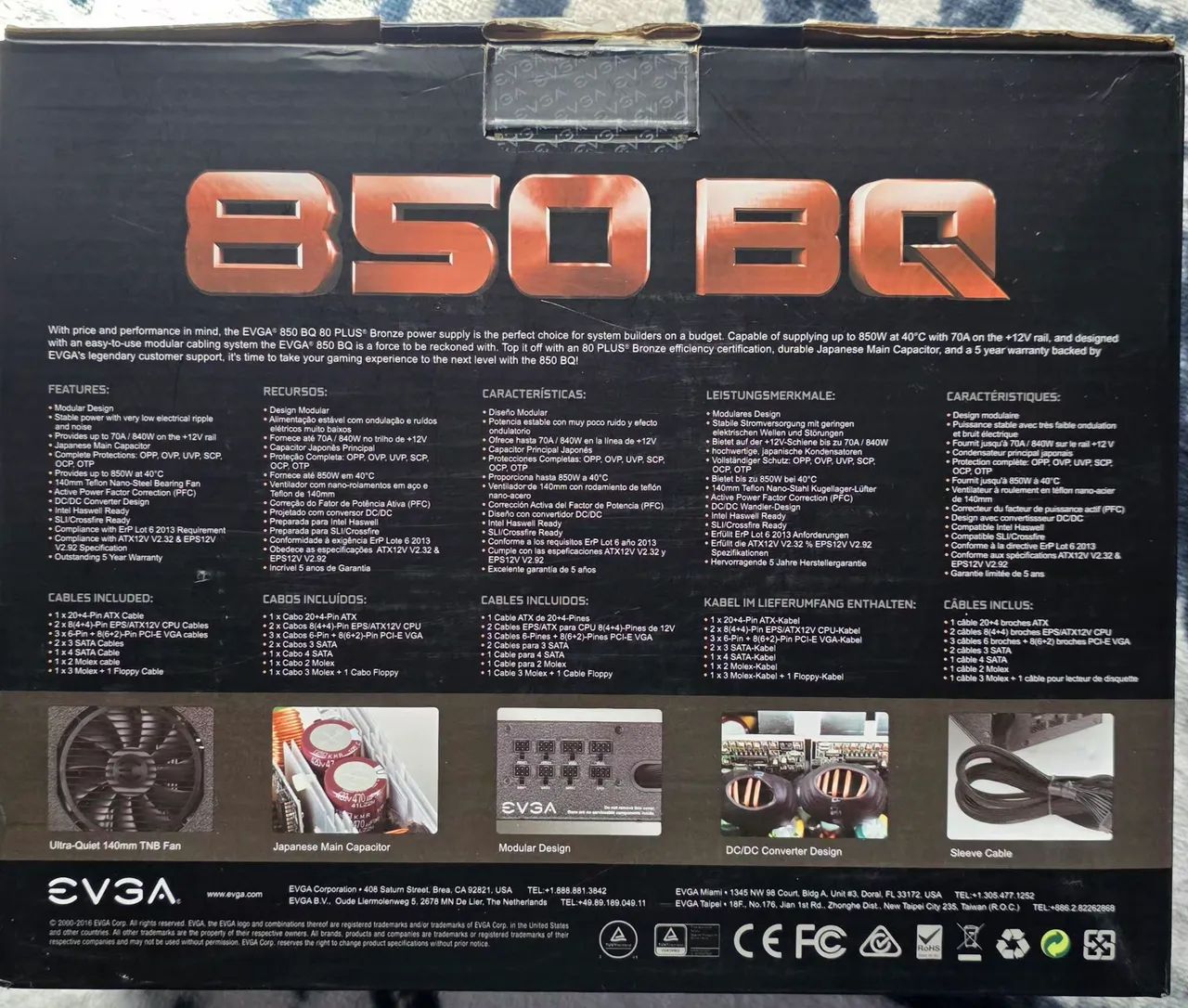 Fonte EVGA 850BQ em excelente estado de conservação. - Foto 2
