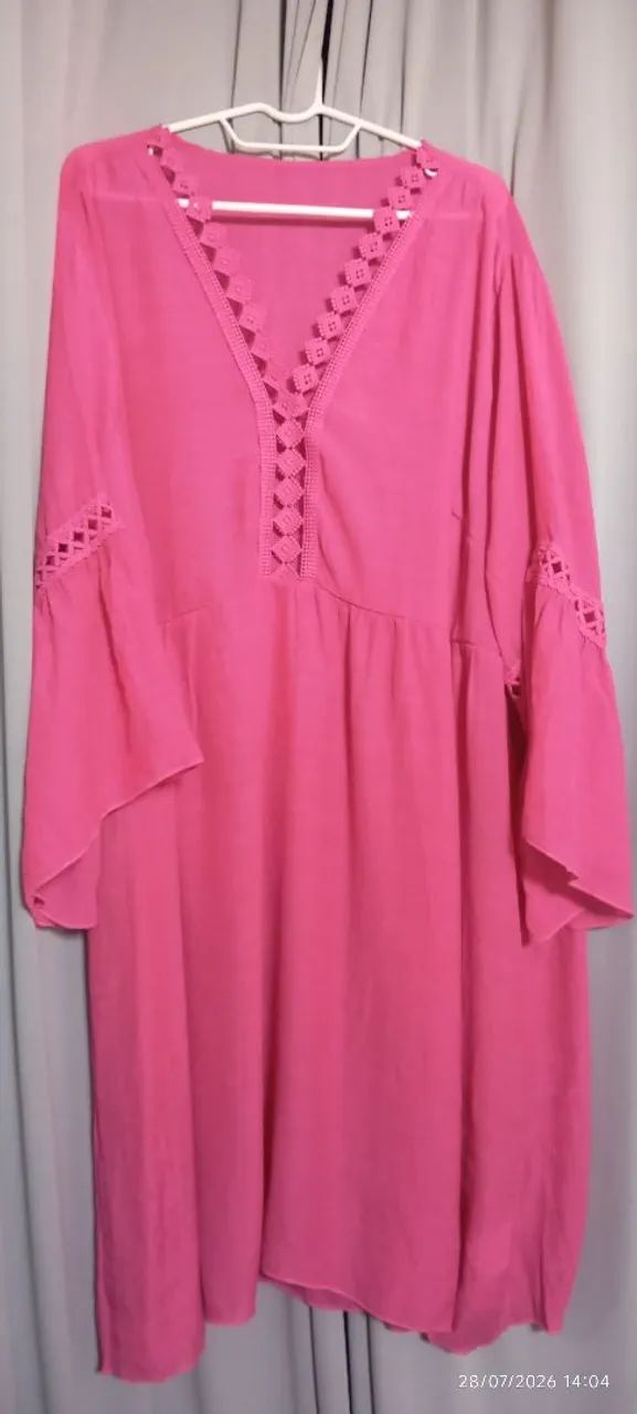 Saída de praia plus size na cor rosa ! - Foto 5