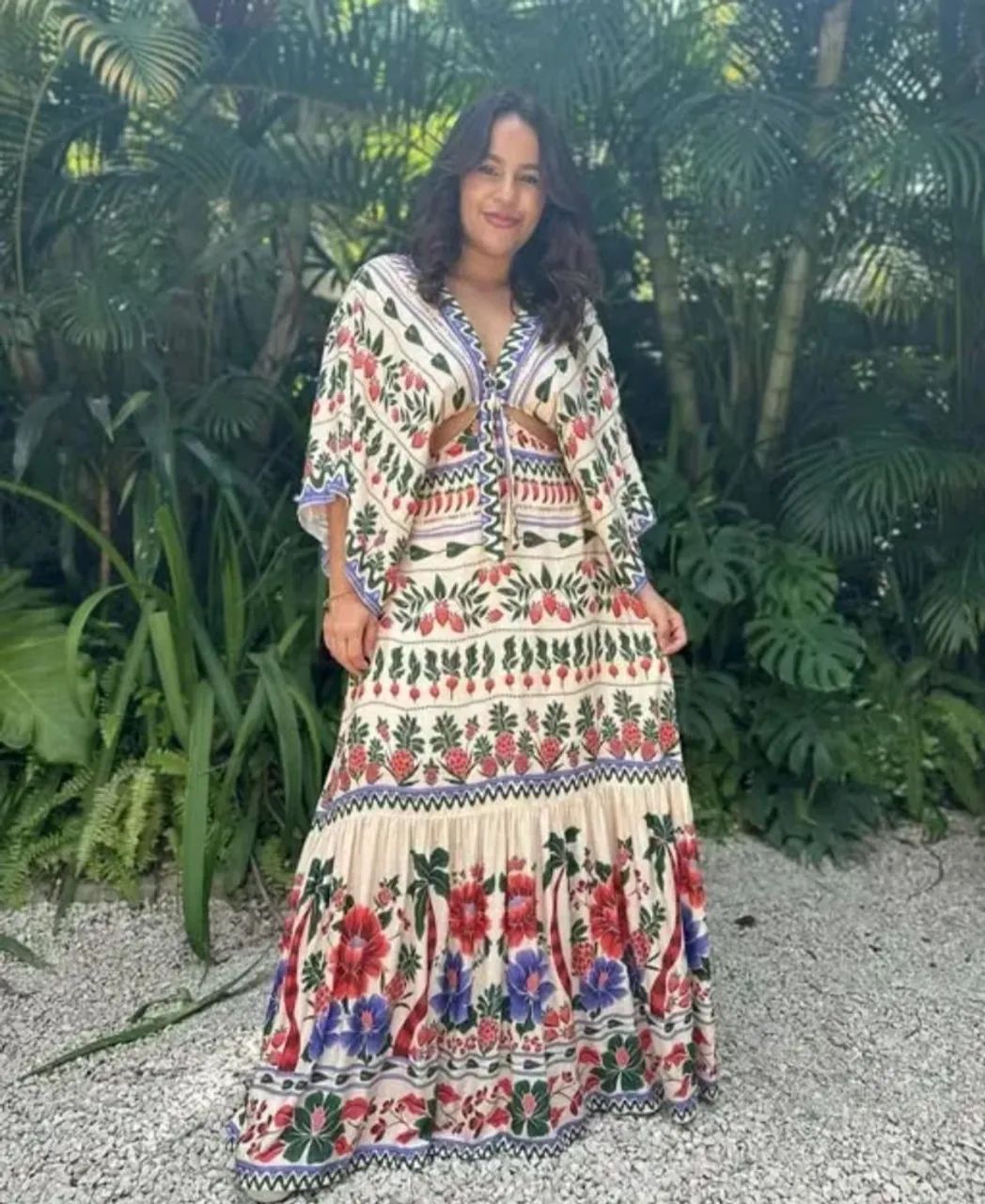 Vestido Longo Dedo De Moça Farm - G - Foto 2
