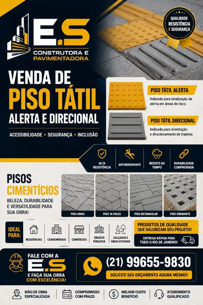 Venda de piso tátil alerta e direcional entre em contato 