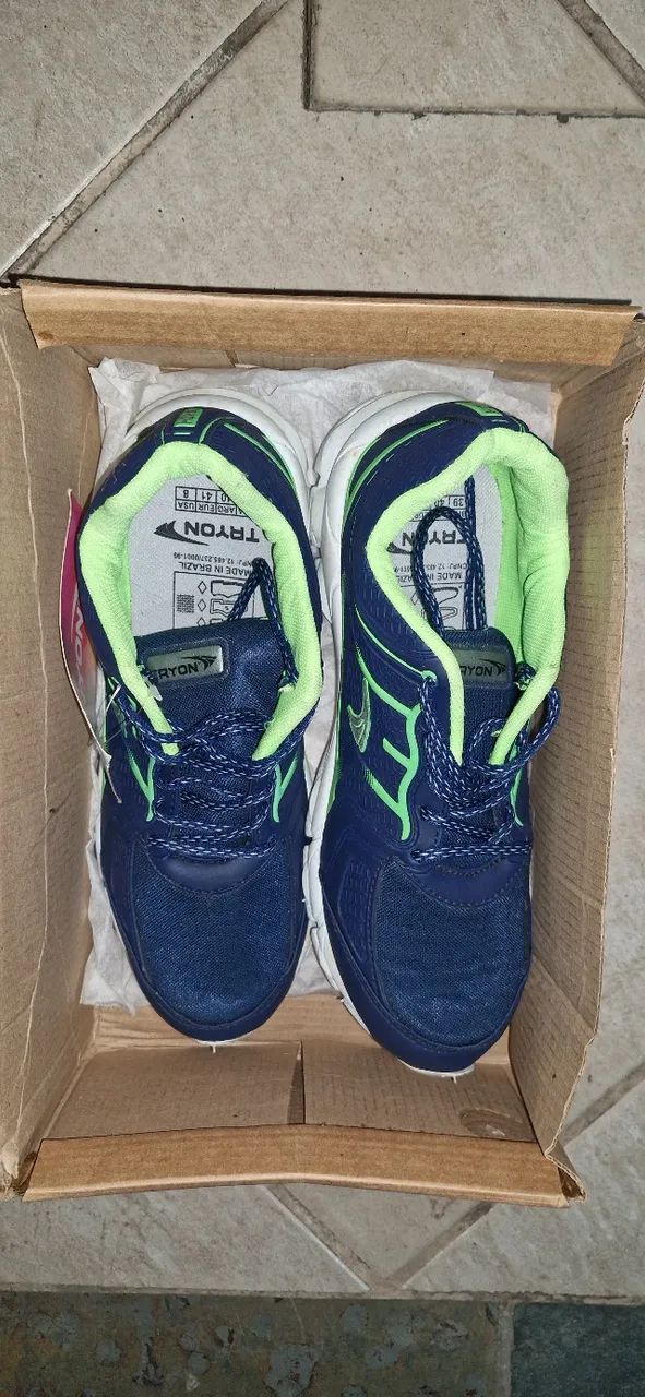 NOVO Tenis Tryon azul e verde tam 39 