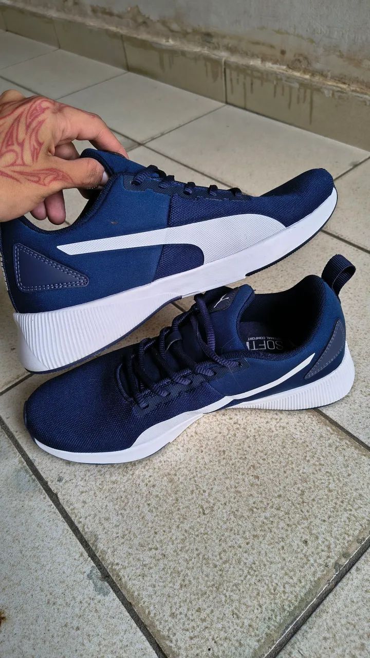 Tênis puma flyer runner azul - Foto 4