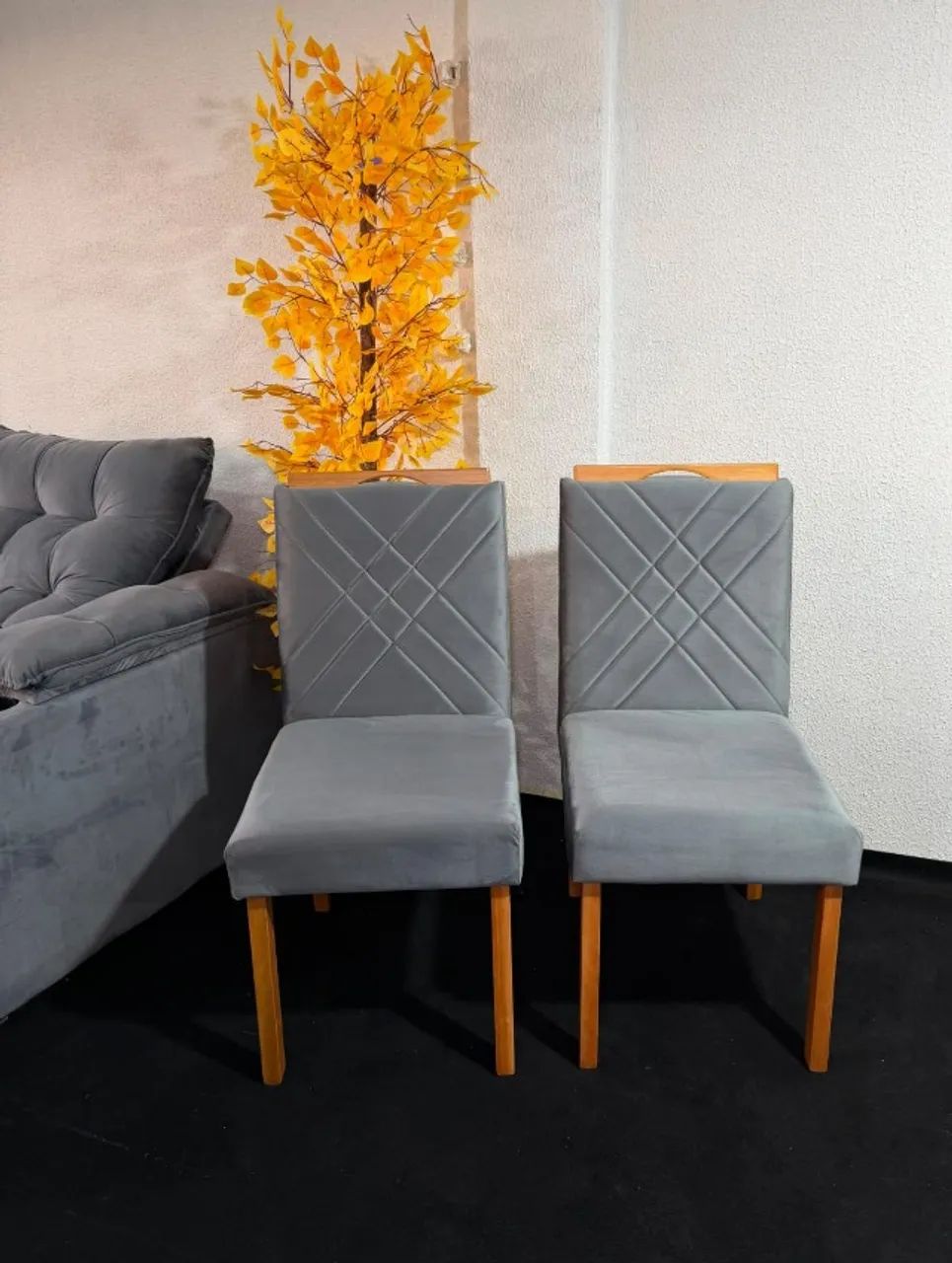 Cadeiras p/ mesa jantar veludo 