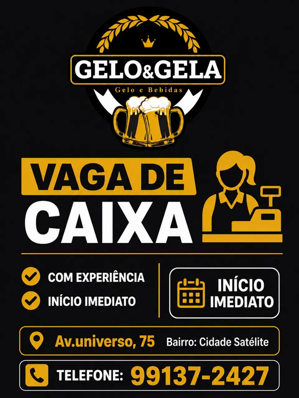 Vaga de Caixa 