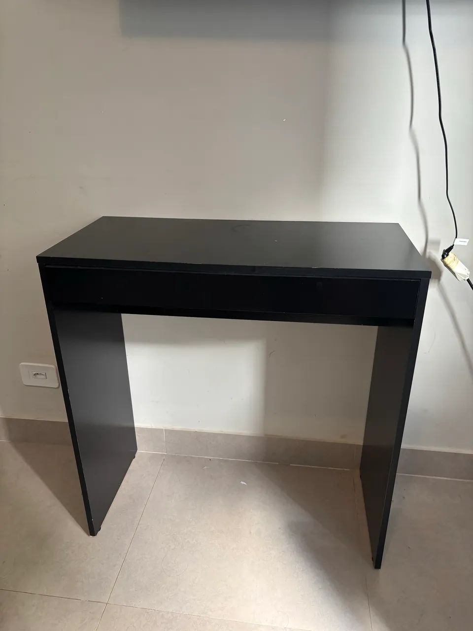 Escrivaninha Compacta Preta com Gaveta - Foto 4