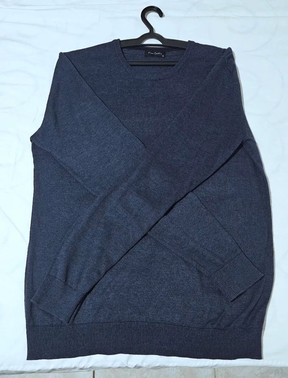 Sueter Pierre Cardin M azul marinho  - Foto 3