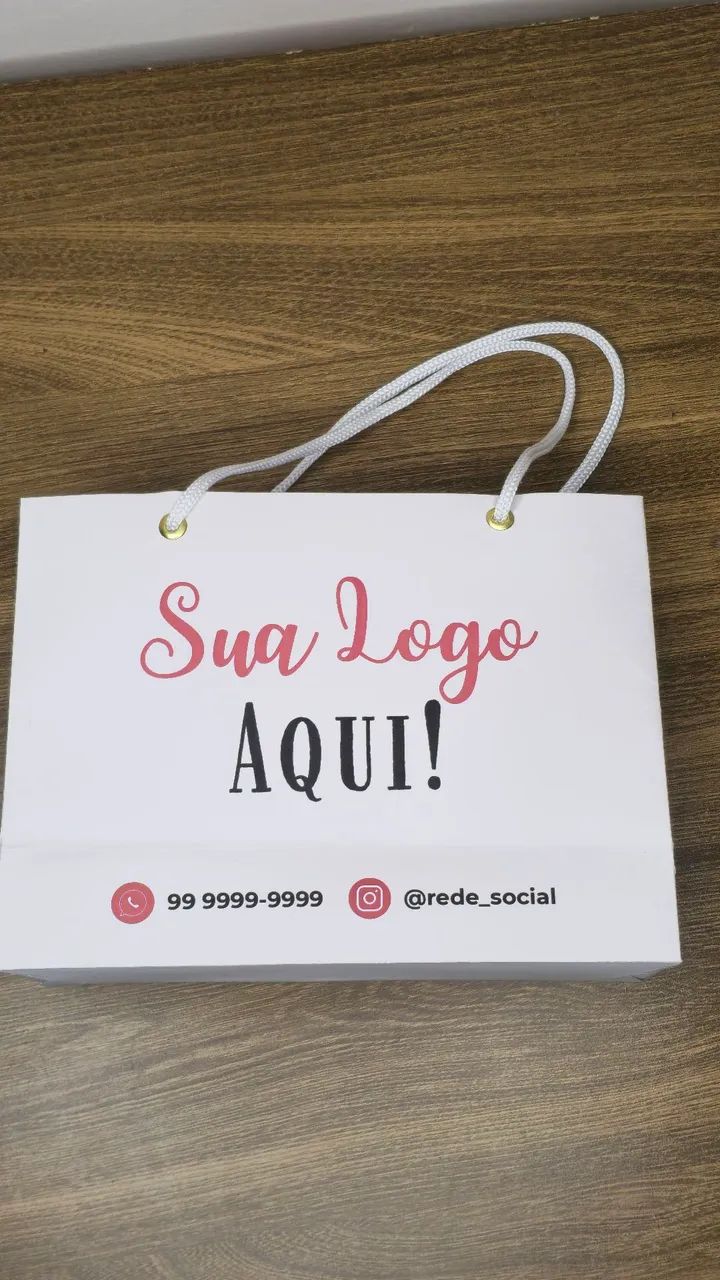 Sacolas Personalizadas - Tam M - 20x15x7 - Foto 5