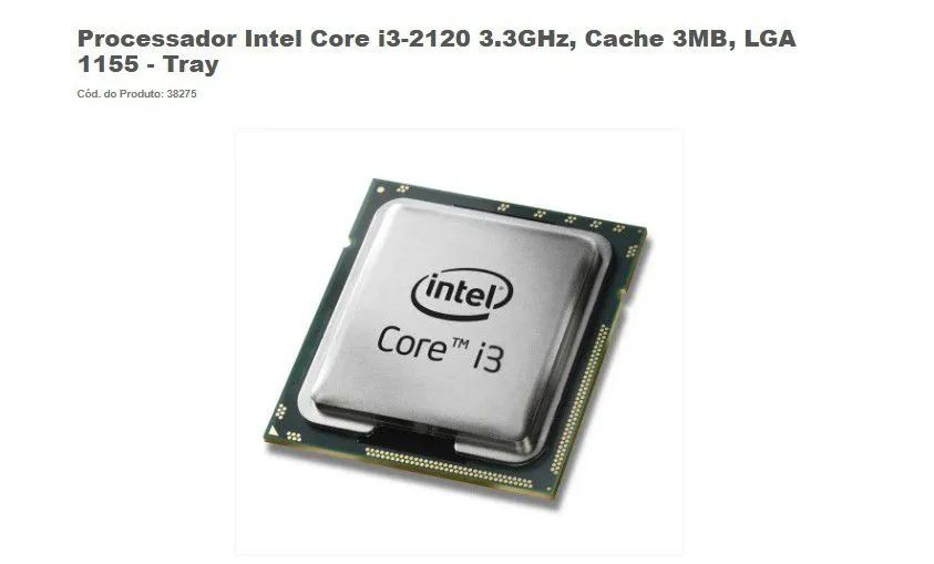 Processador Intel Core i3-2120 3.3GHz, Cache 3MB, LGA 1155