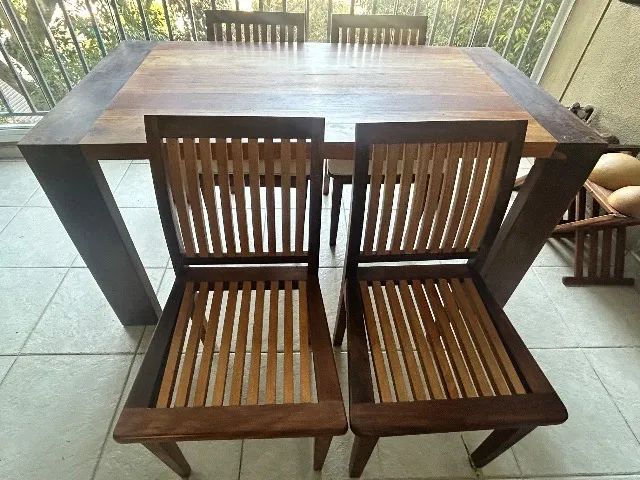 Mesa de jantar retangular madeira demolição  - Foto 3