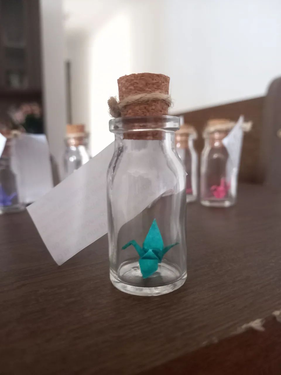 Lembrancinhas para festas e eventos: garrafinhas com mini tsurus  - Foto 3