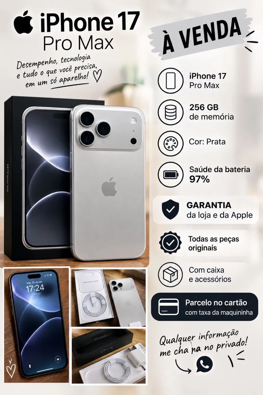 iPhone 17 pro max 7 meses de uso 