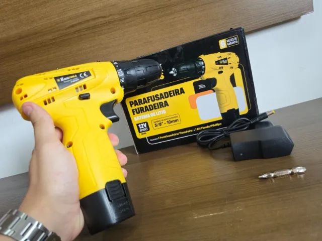 Parafusadeira Furadeira 12V Sem Fio Bateria + Kit Completo ?