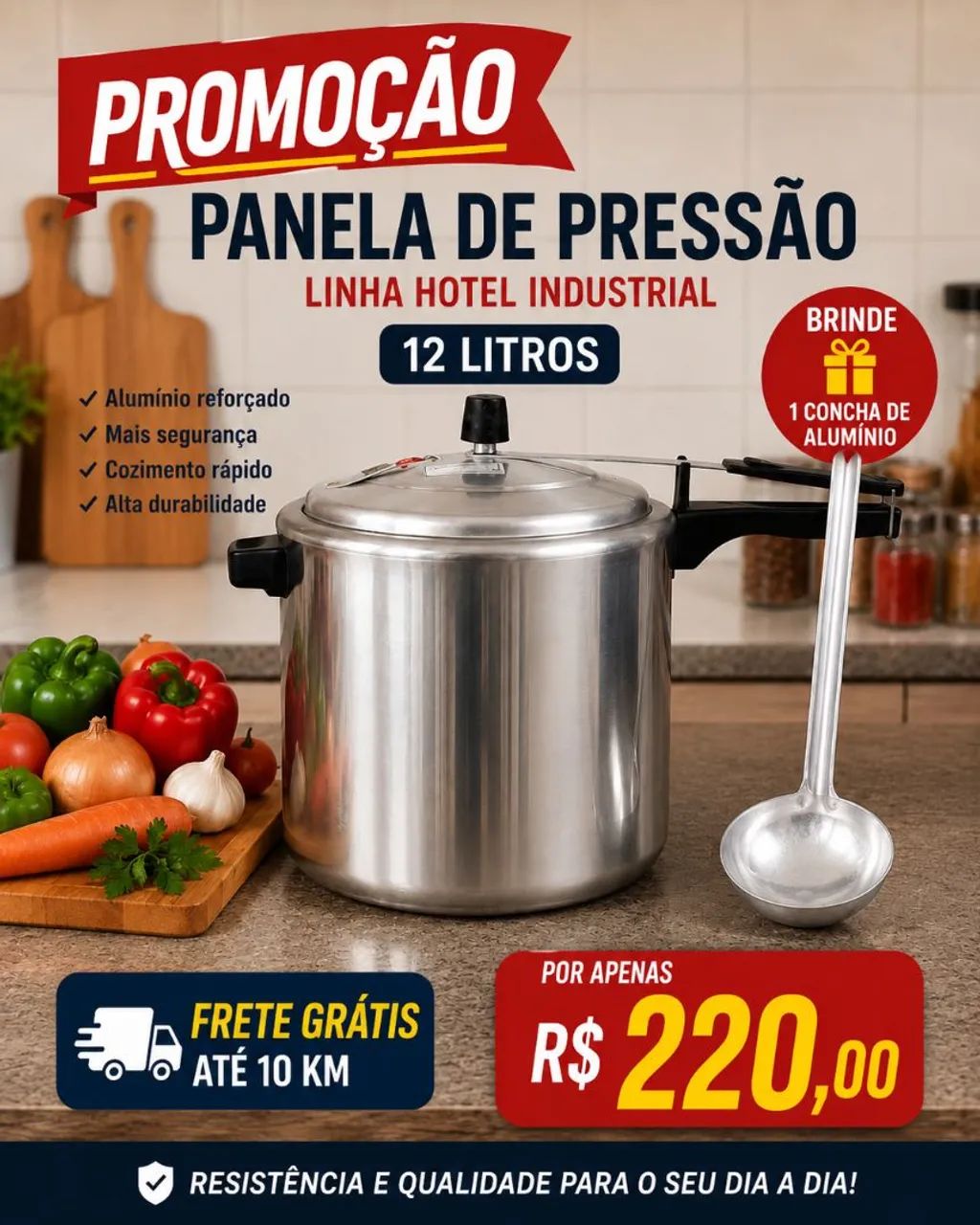 Panela de pressão 12 litros profissional 