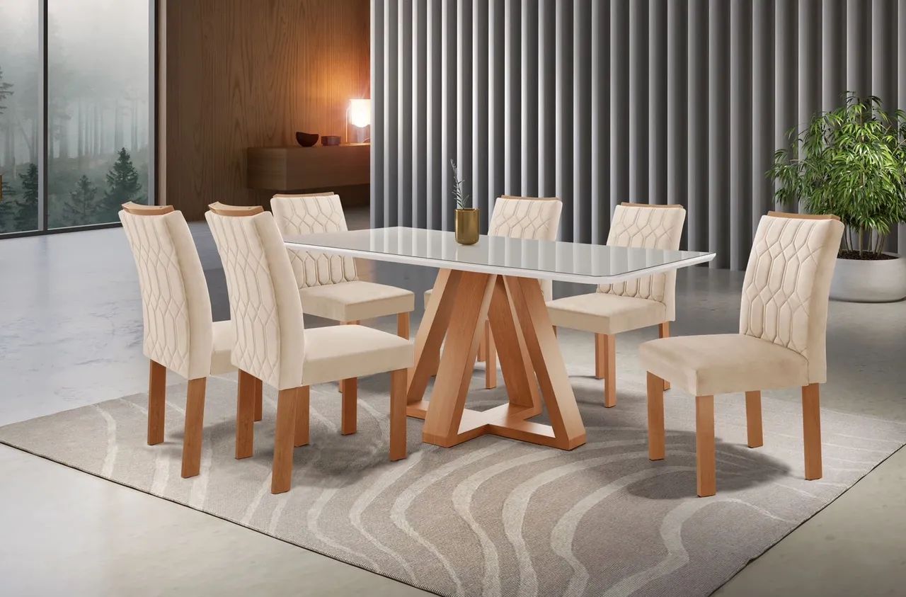 Mesa de Jantar Madri Cell Móveis com 06 cadeiras - Entrega Imediata; - Foto 2