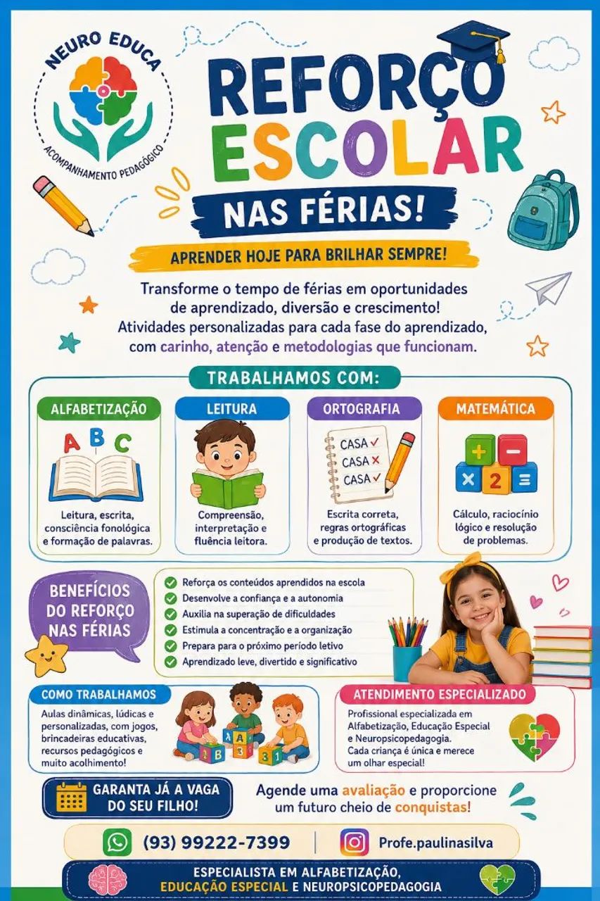 FÉRIAS: REFORÇO ESCOLAR 