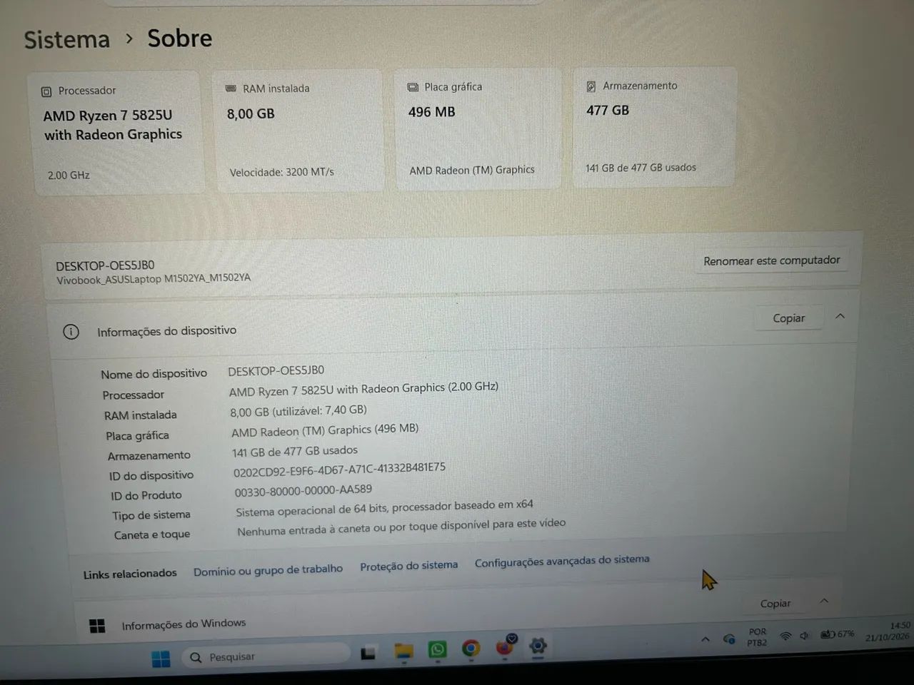 ASUS Vivobook 15, modelo M1502YA - Foto 3