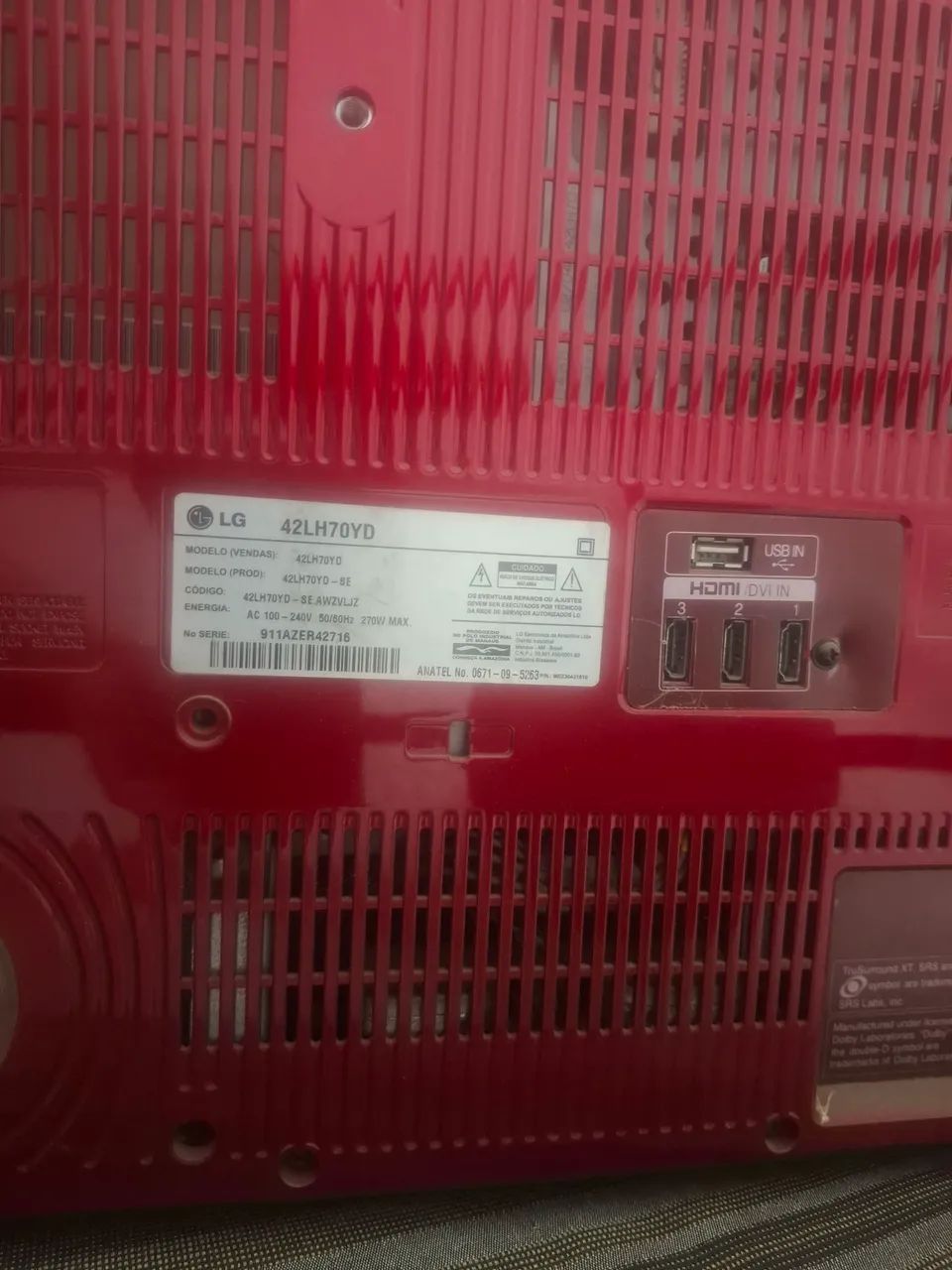 Vendo TV LG 42" com defeito 