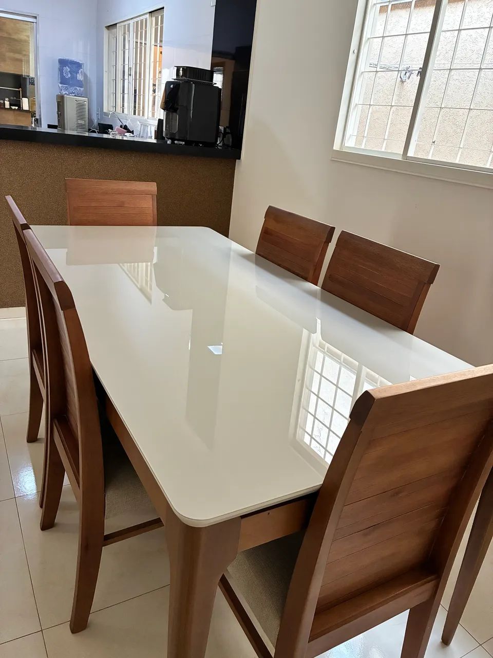 Mesa Madeira Maciça Com 6 Cadeiras CASA VERDE - Foto 2