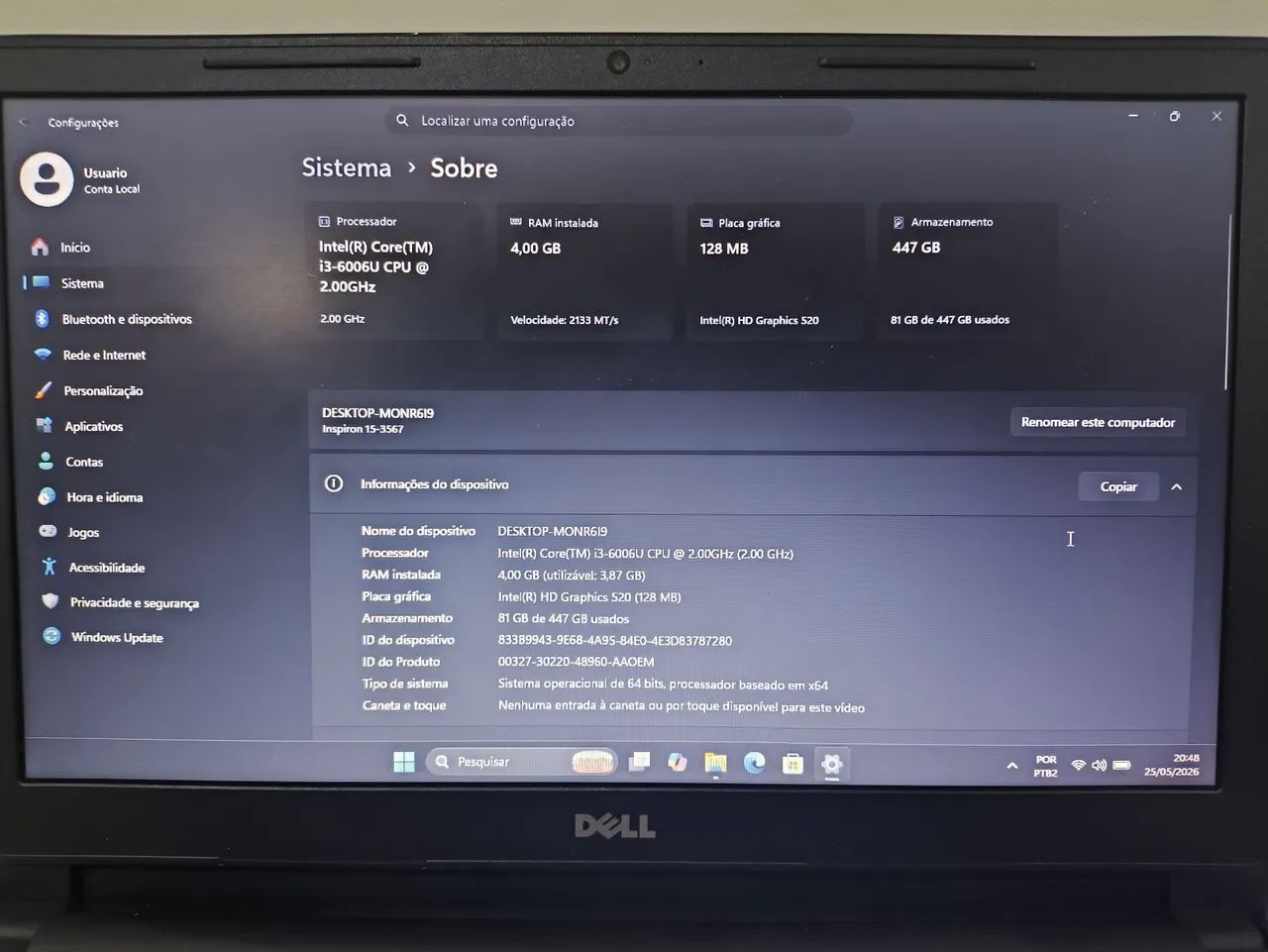 Notebook Dell Inspiron 15 Série 3000 - Foto 2