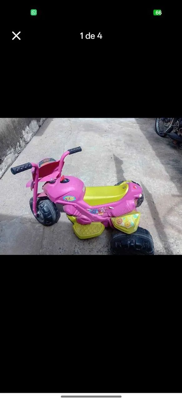 Moto elétrica infantil rosa  - Foto 3