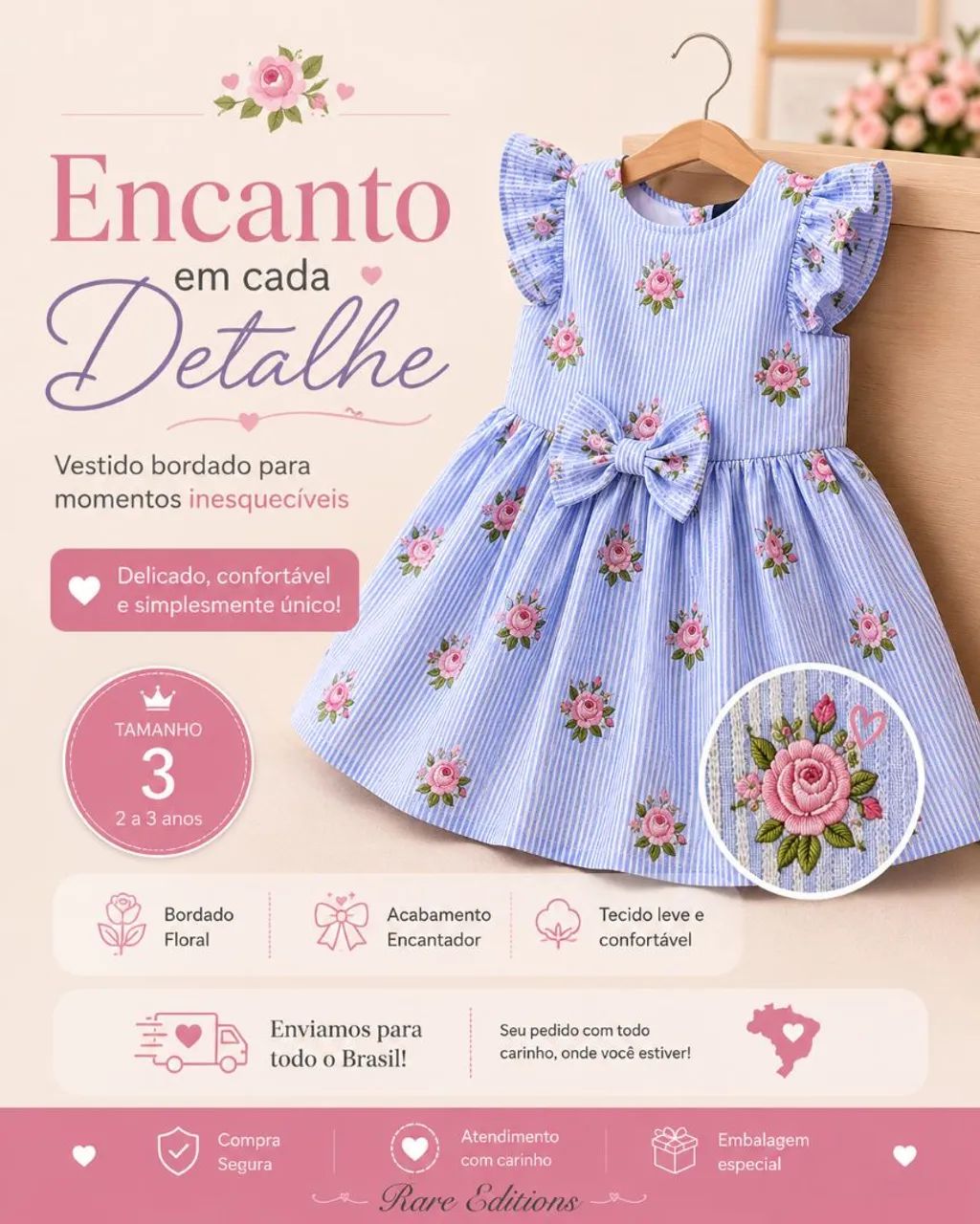 VESTIDO EXCLUSIVO RARE EDITIONS ORIGINAL - Foto 3