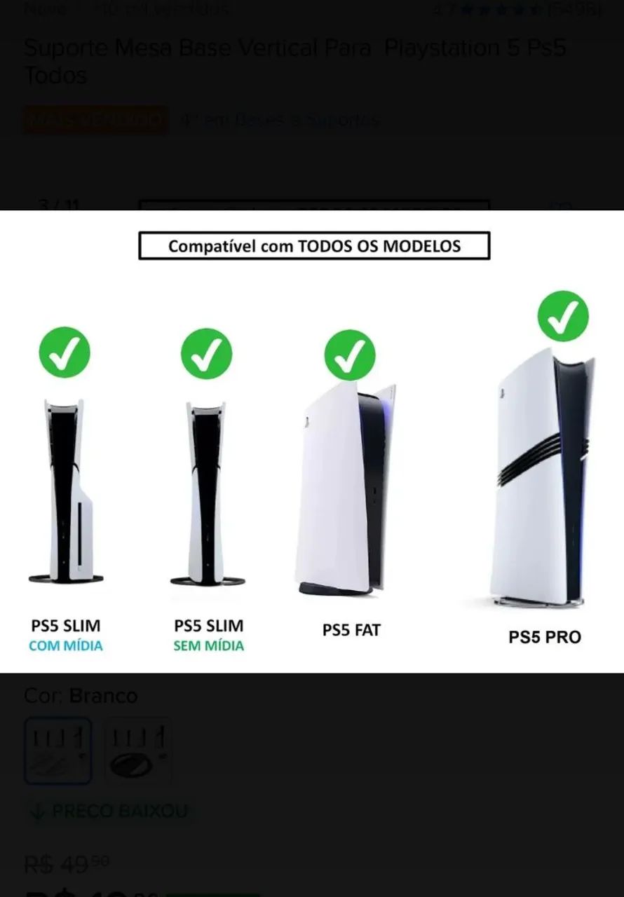 Suporte vertical ps5 slim 