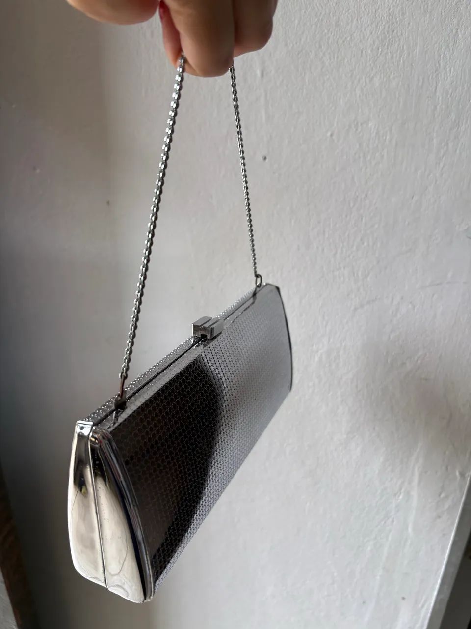 Bolsa de festa antiga prateada - Foto 3