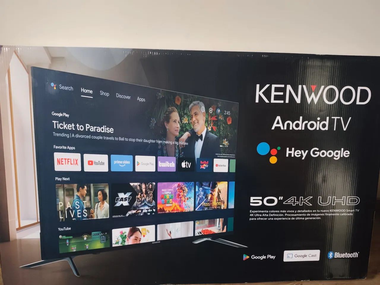  Smart TV Kenwood é LTK-K50B54A.Smart TV Kenwood de 50 polegadas com resolução 4K UHD.Nova