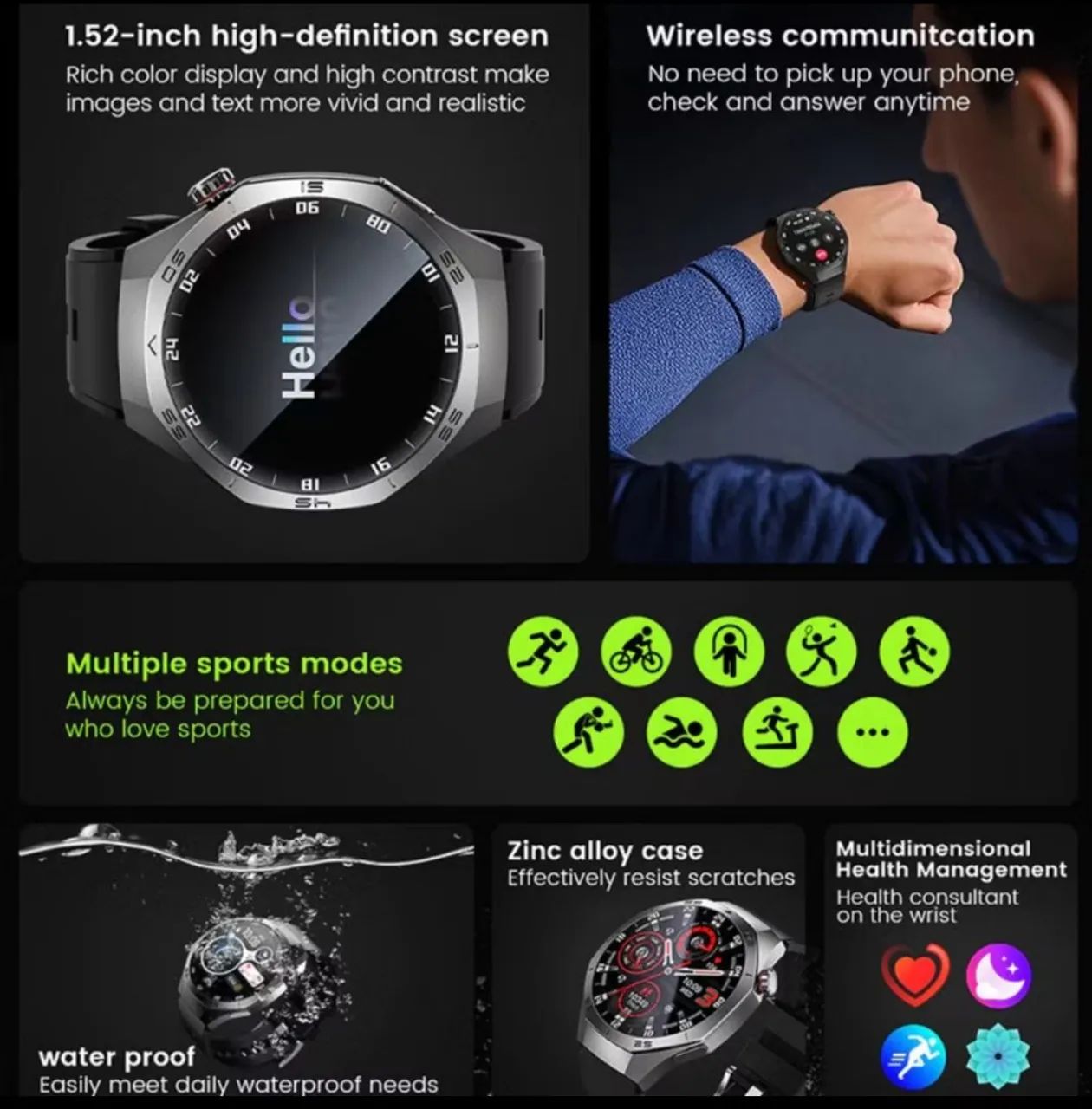 smartwatch  ,NFC,GPS,duas pulseiras  - Foto 4