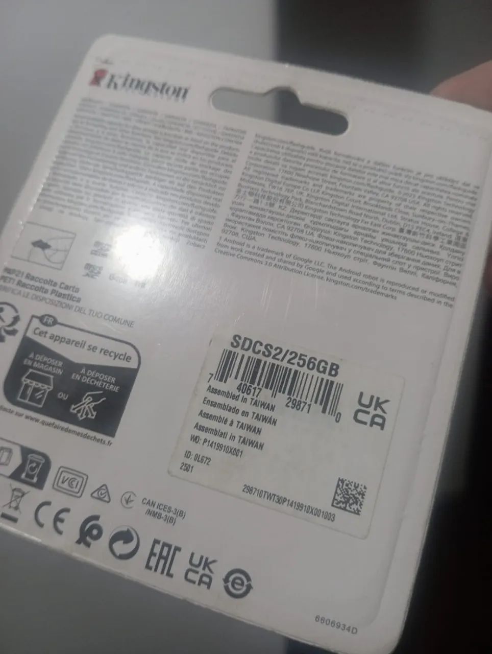 CARTÃO DE MEMORIA 256GB KINGSTON **NOVO** --> VENDO OU TROCO - Foto 3