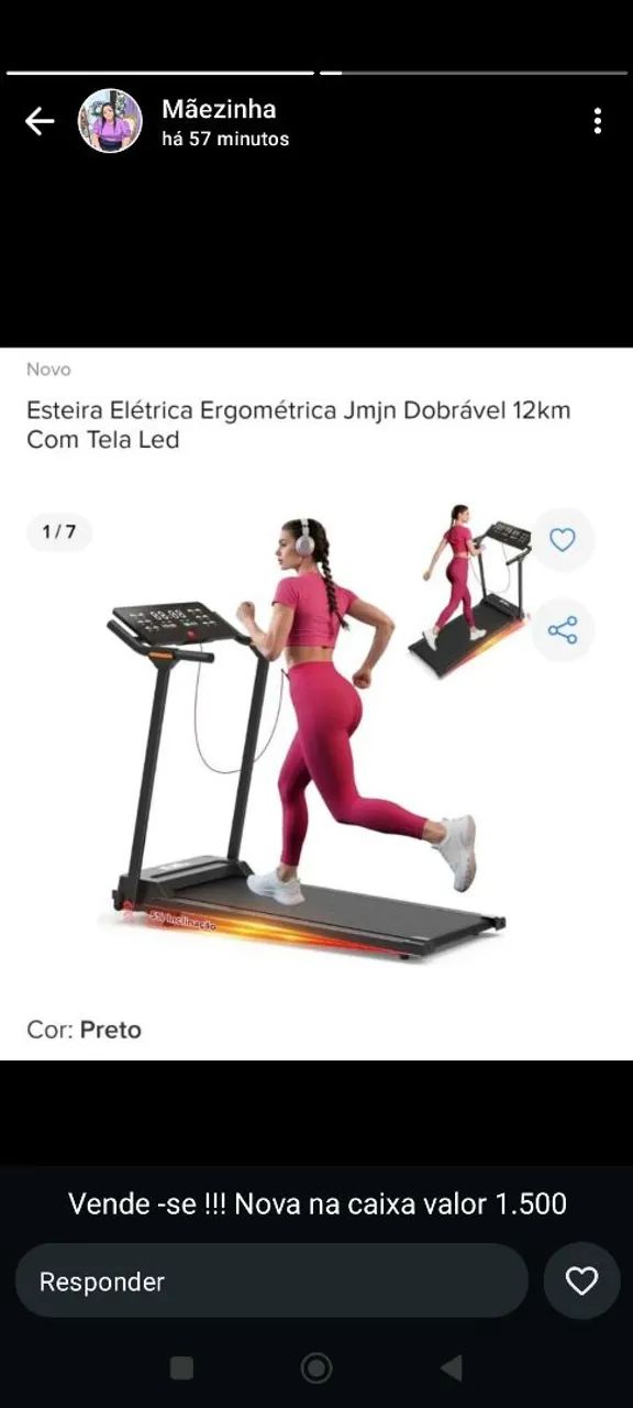 Esteira ergométrica 100kg 