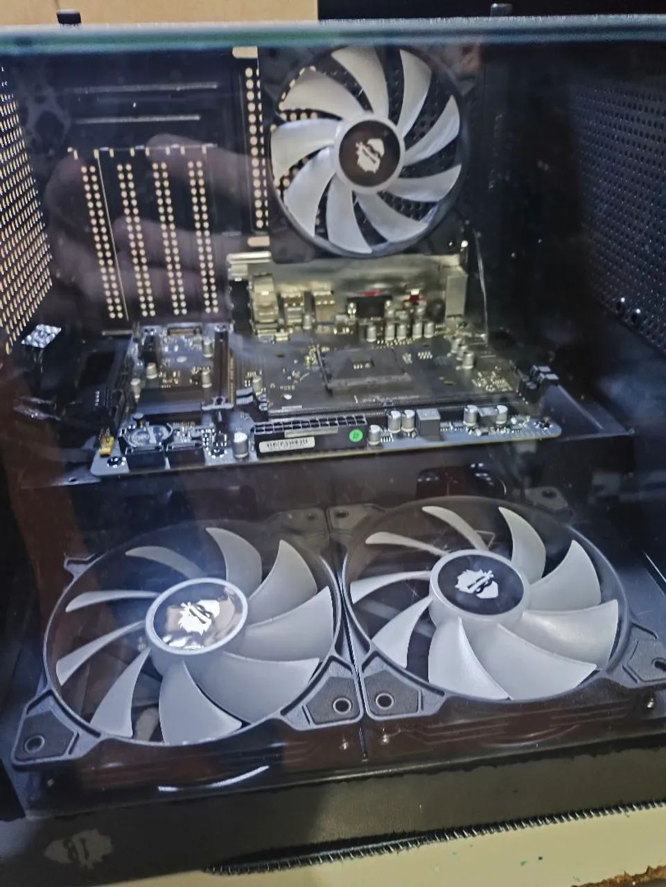 Kit placa mãe B450M challenger e gabinete aquário 