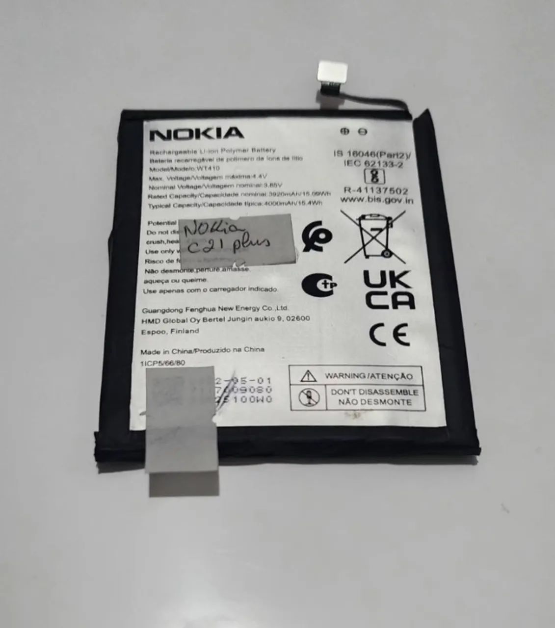 Bateria Para Smartphone Nokia C21 Plus