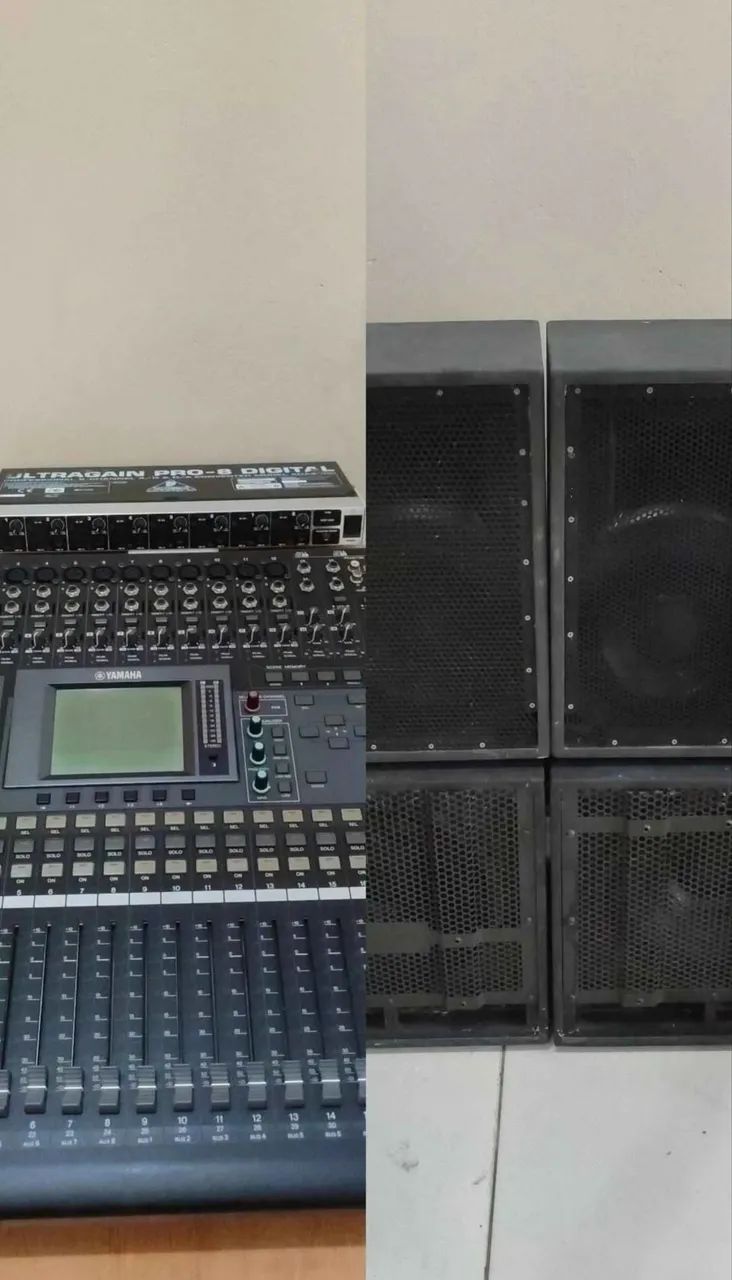 Mesa Yamaha 01V96i + Ada 8 canais + Som ativo