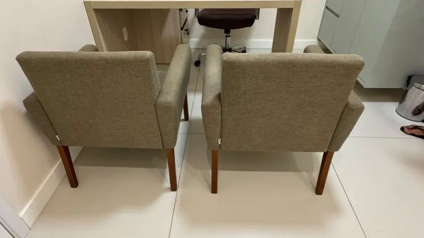 Poltrona Tok&Stok em linho marrom - Foto 5