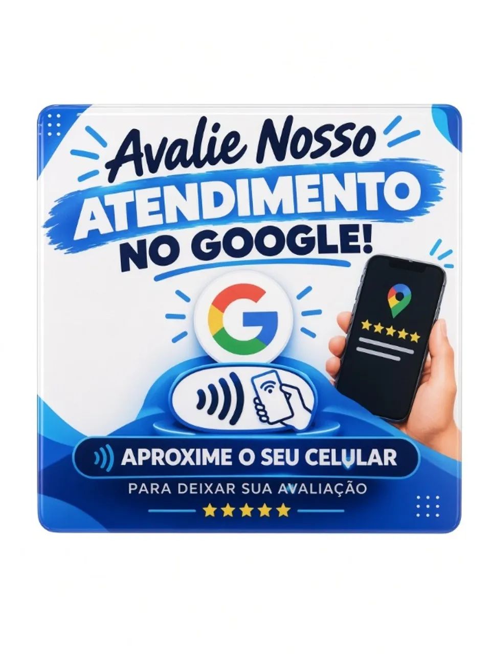 Placa NFC Google Reviews - Transforme clientes em avaliações 5 estrelas - Foto 5