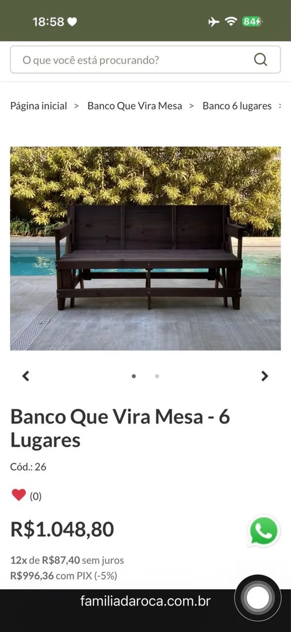 Banco que vira mesa  - Foto 2