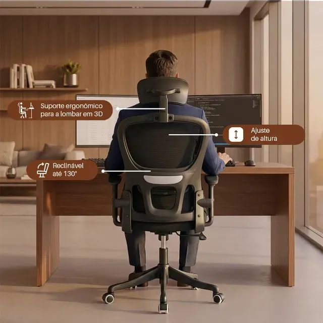 Cadeira Ergonômica de Escritório - Foto 2