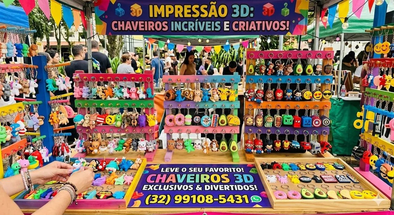 Chaveiros Variados Impressão 3D